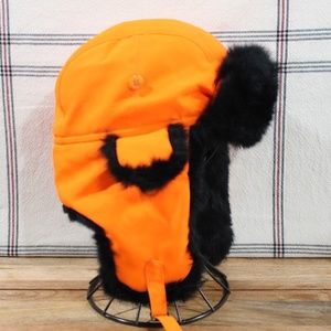 Crown Cap Blaze Taslan Rabbit Trimmed Aviator Trapper